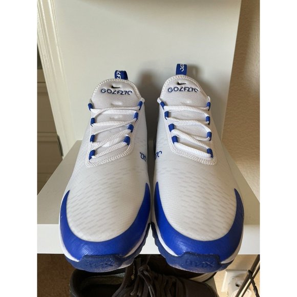 Men's Nike Air Max 270 Golf Shoes White Blue Comfort CK6483-106 - Picture 3 of 6